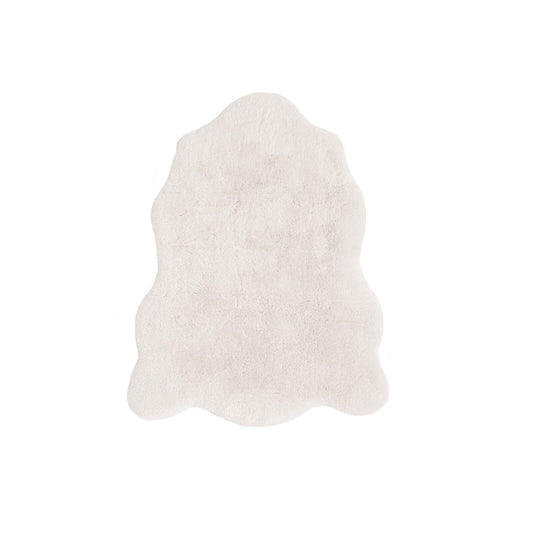 Luxury Faux Fur Ivory Plain Rug