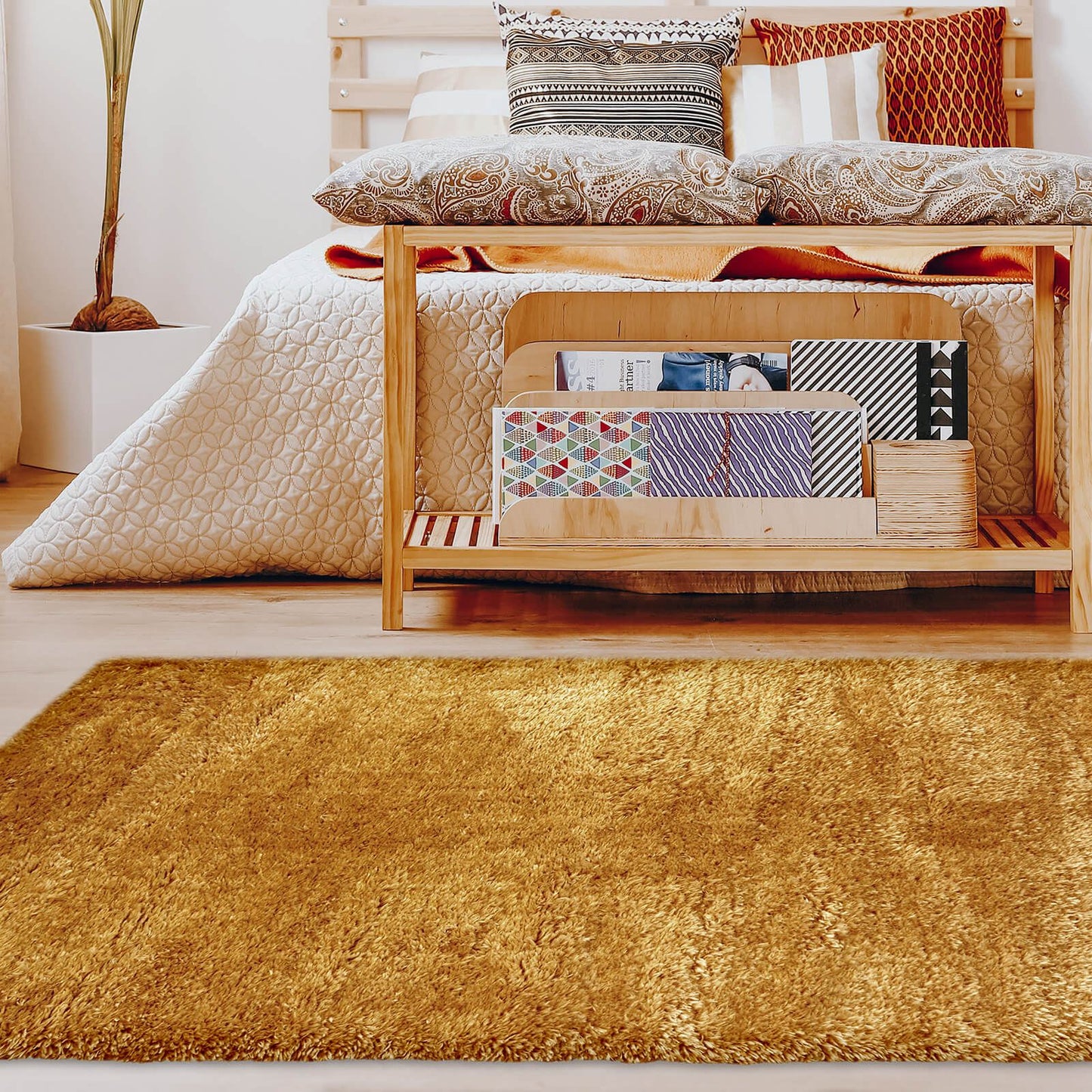 Lagom Ochre Plain Rug