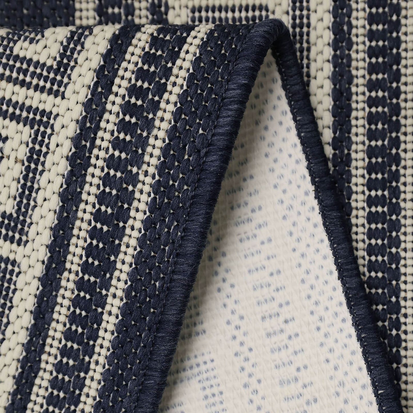 Flatweave Gel Greek Key Navy Rug