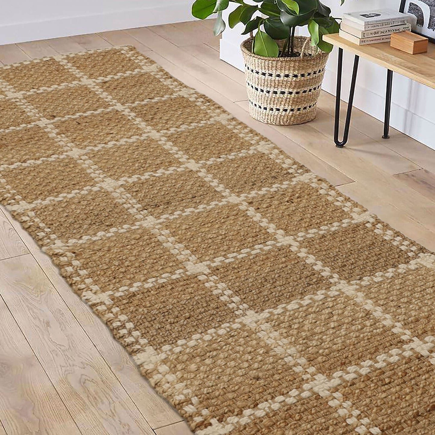 Jute Check Natural Rug