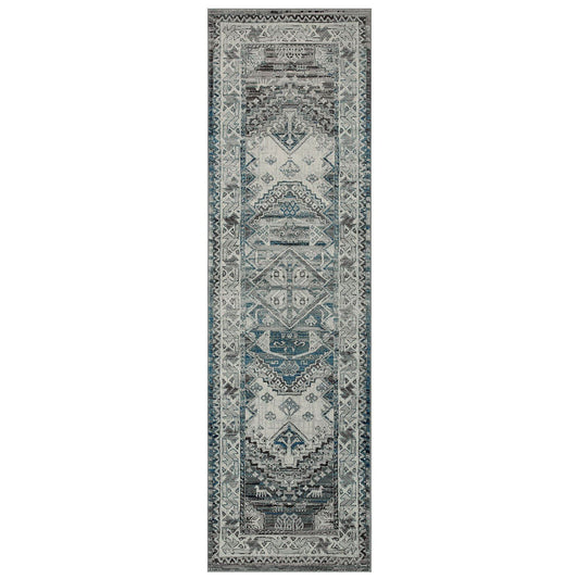 Kendra 2603 H Traditional Grey Rug - 068 X 235cm Hall Runner