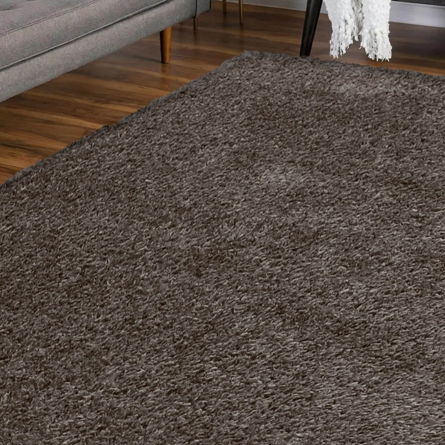 Lagom Mid Grey Plain Rug