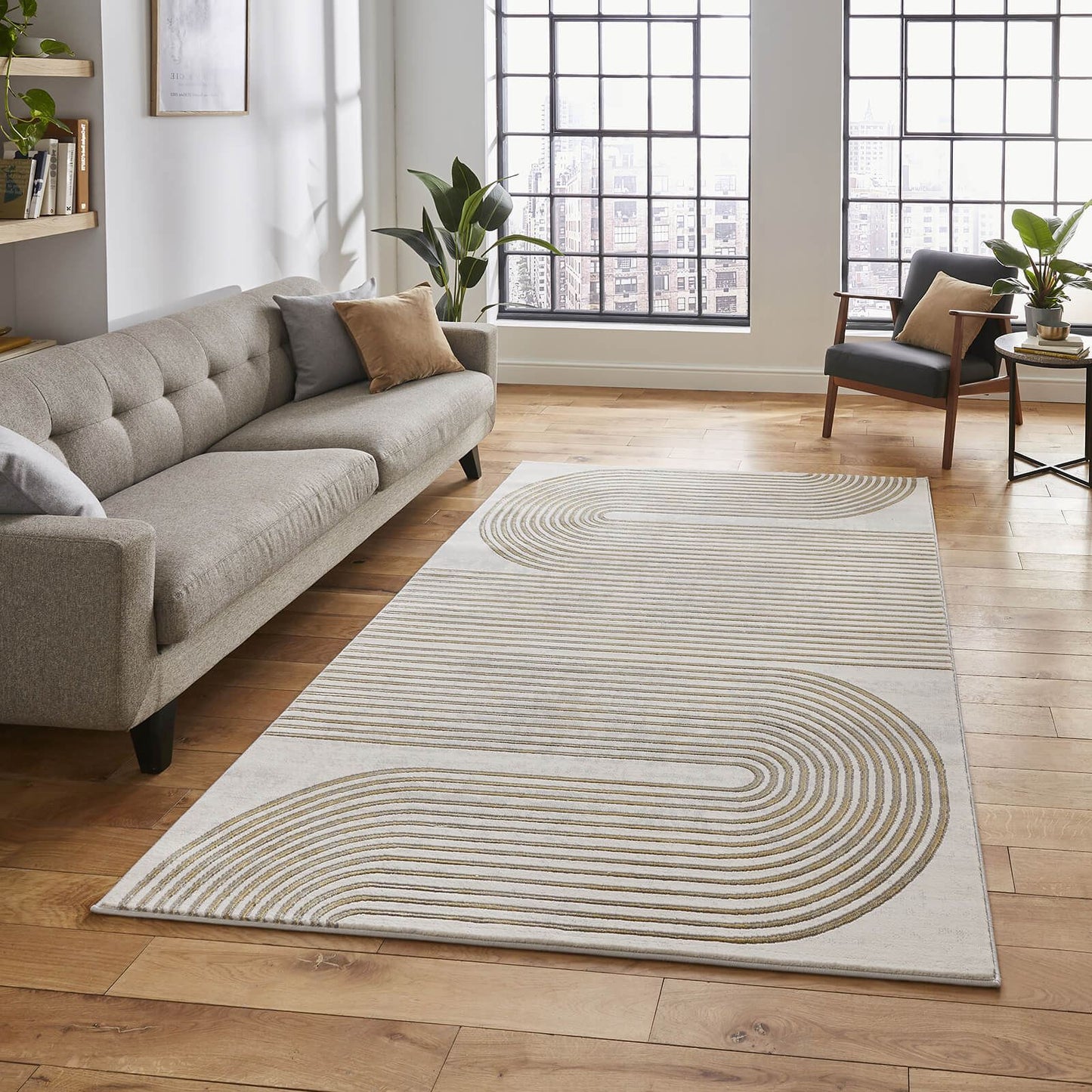 Apollo 2683 Grey/Gold Modern Rug