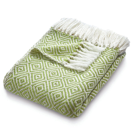 Hug Rug Woven Diamond Throw Green 130X180 Rug