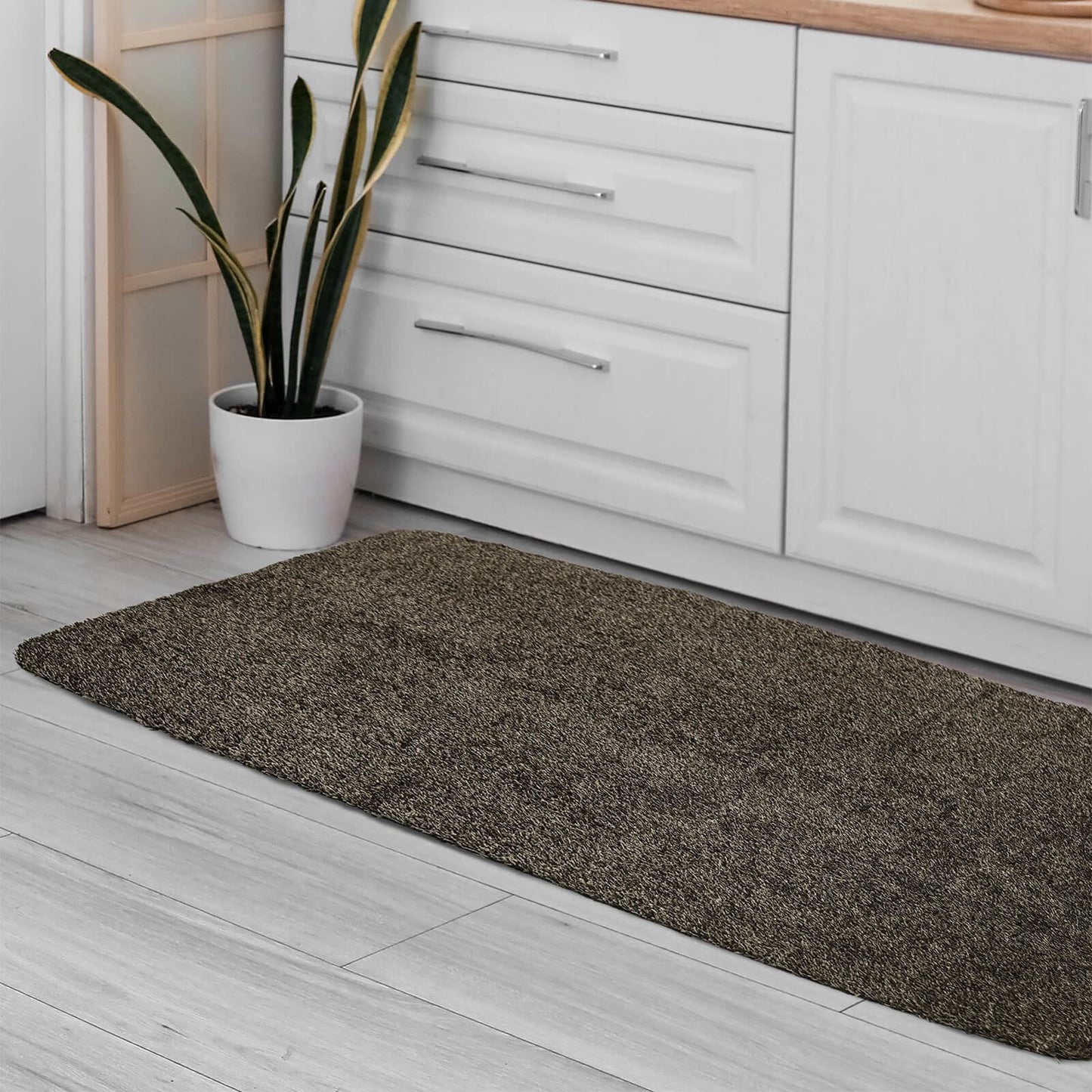 Dirtbuster Taupe Plain Rug