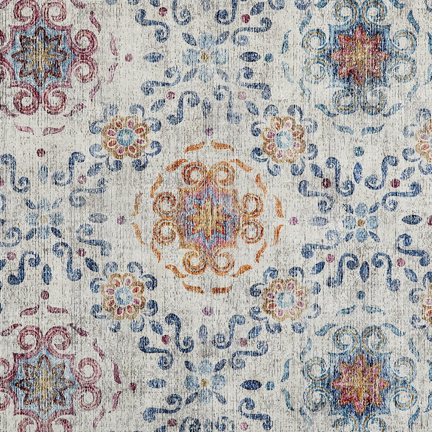 Hug Rug Eco-Washable Modern Damask Rug