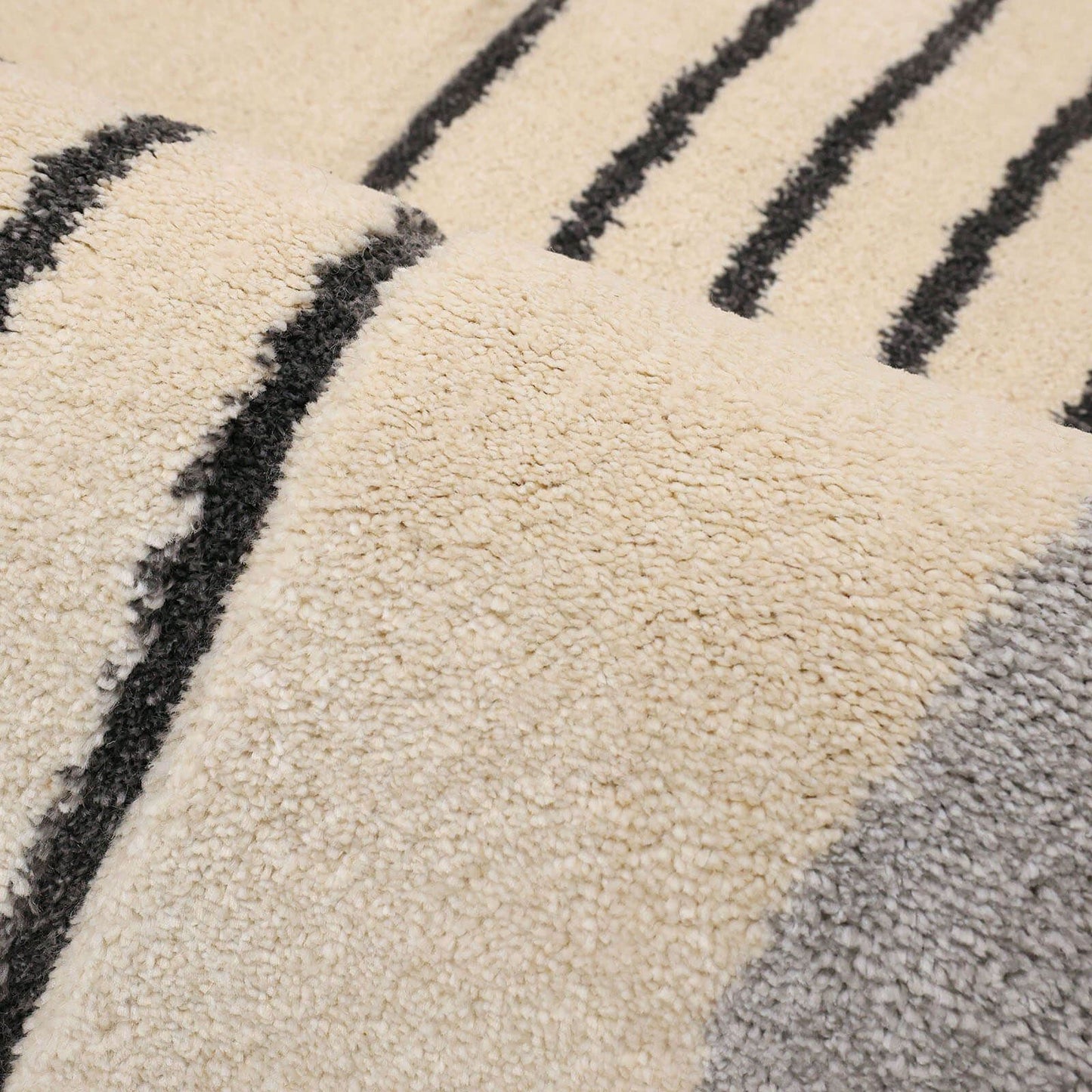 Newport Modern Arcs Grey Semi Plain Rug