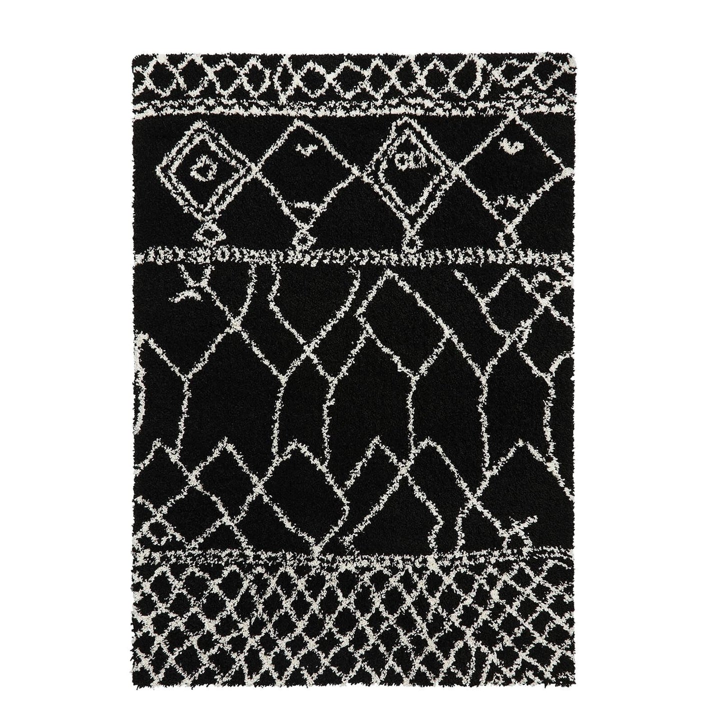 Scandi Berber G276 Black/White Shaggy Rug