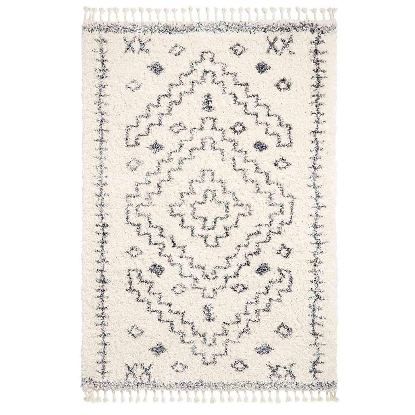 Aspen 1537 Ivory/Grey Shaggy Rug