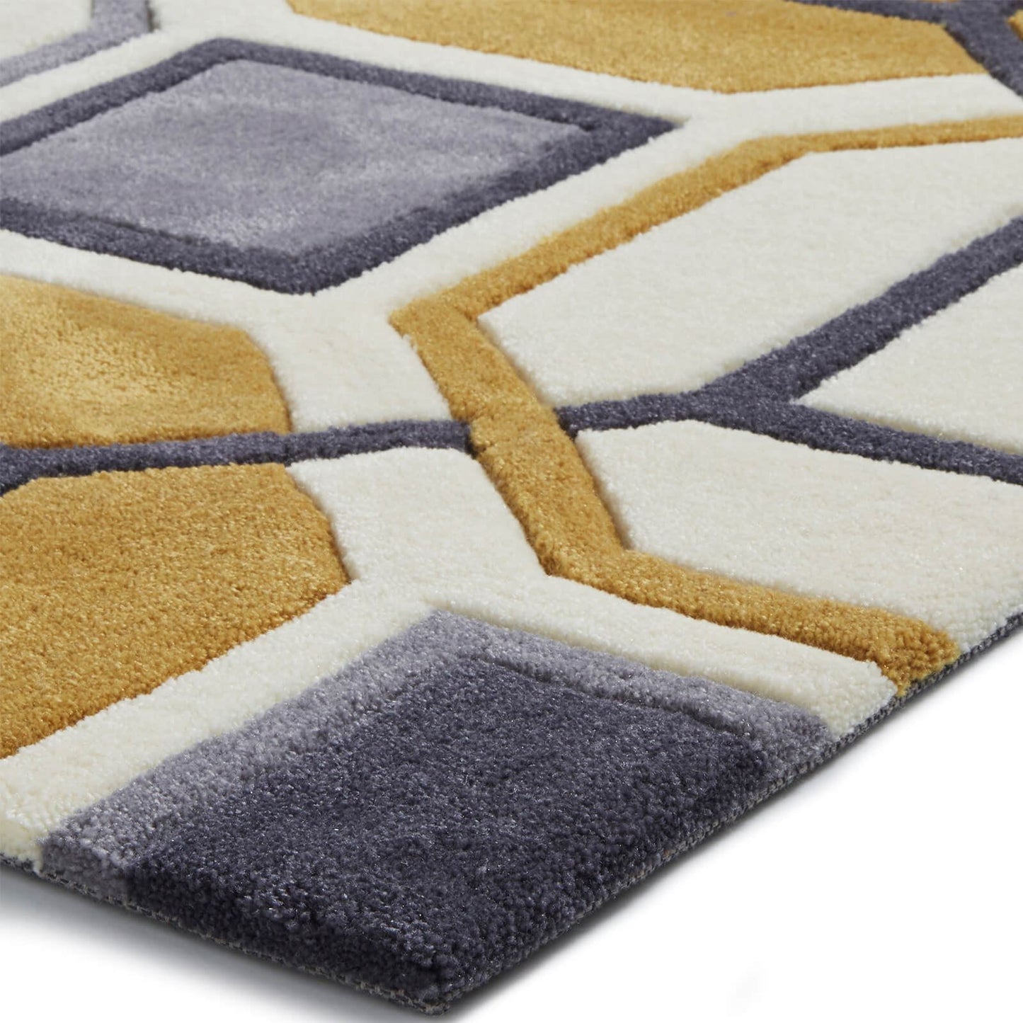 Hong Kong 9238 Ivory/Yellow Modern Rug