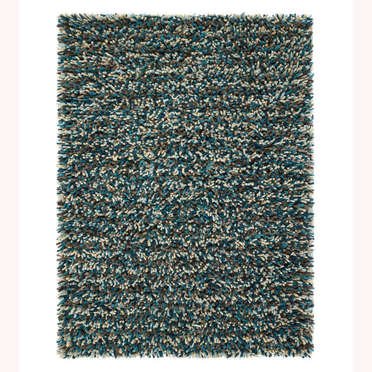 Contemporary Rocks Abstract Plain Supersoft Shaggy Blue Rugs 80X150Cm