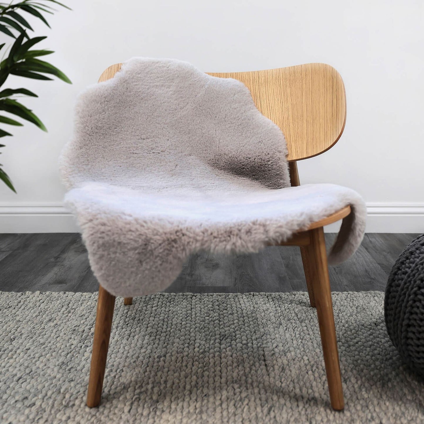 Luxury Faux Fur Natural Plain Rug