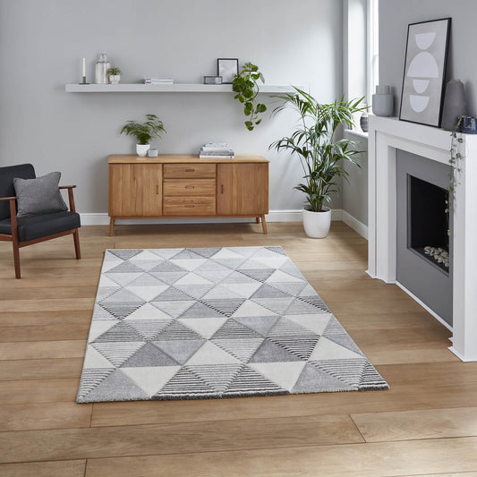 Brooklyn BRK15 Grey/Beige Rug - 160 x 220