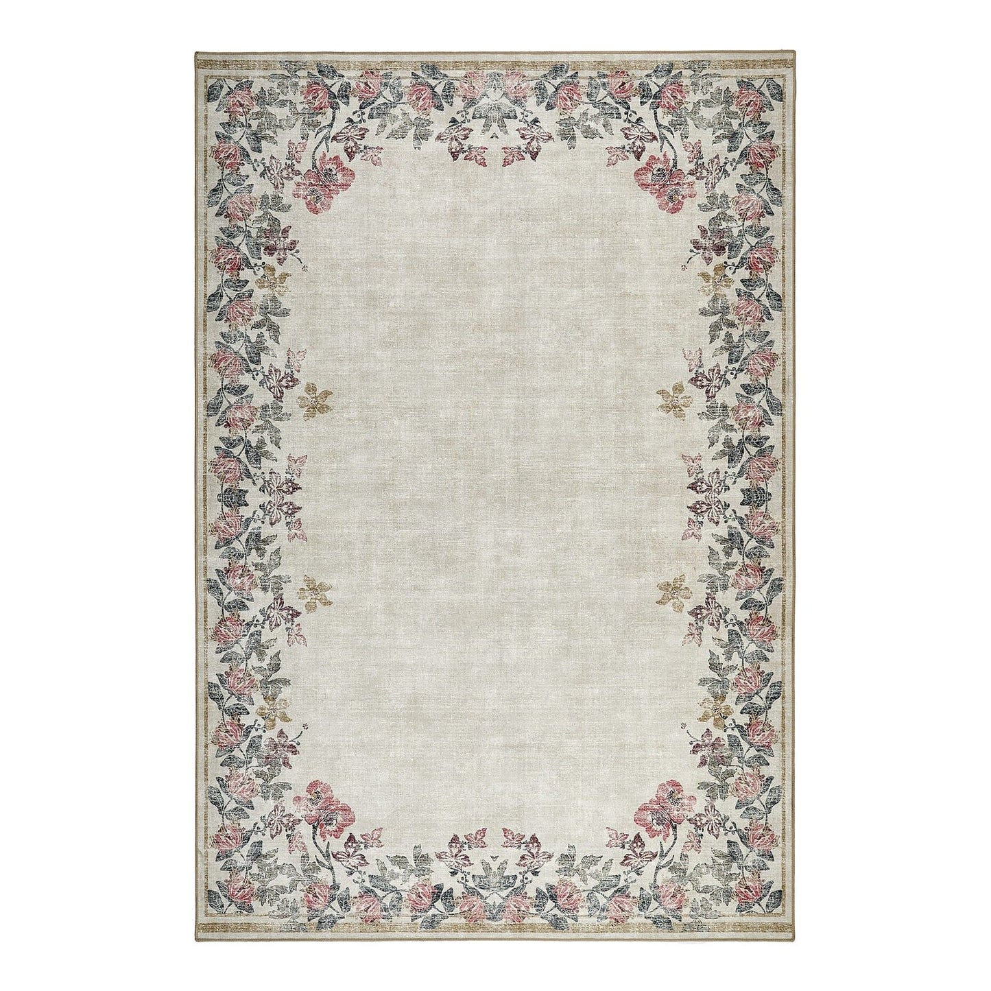 Hug Rug Eco-Washable Botanical Border Rug