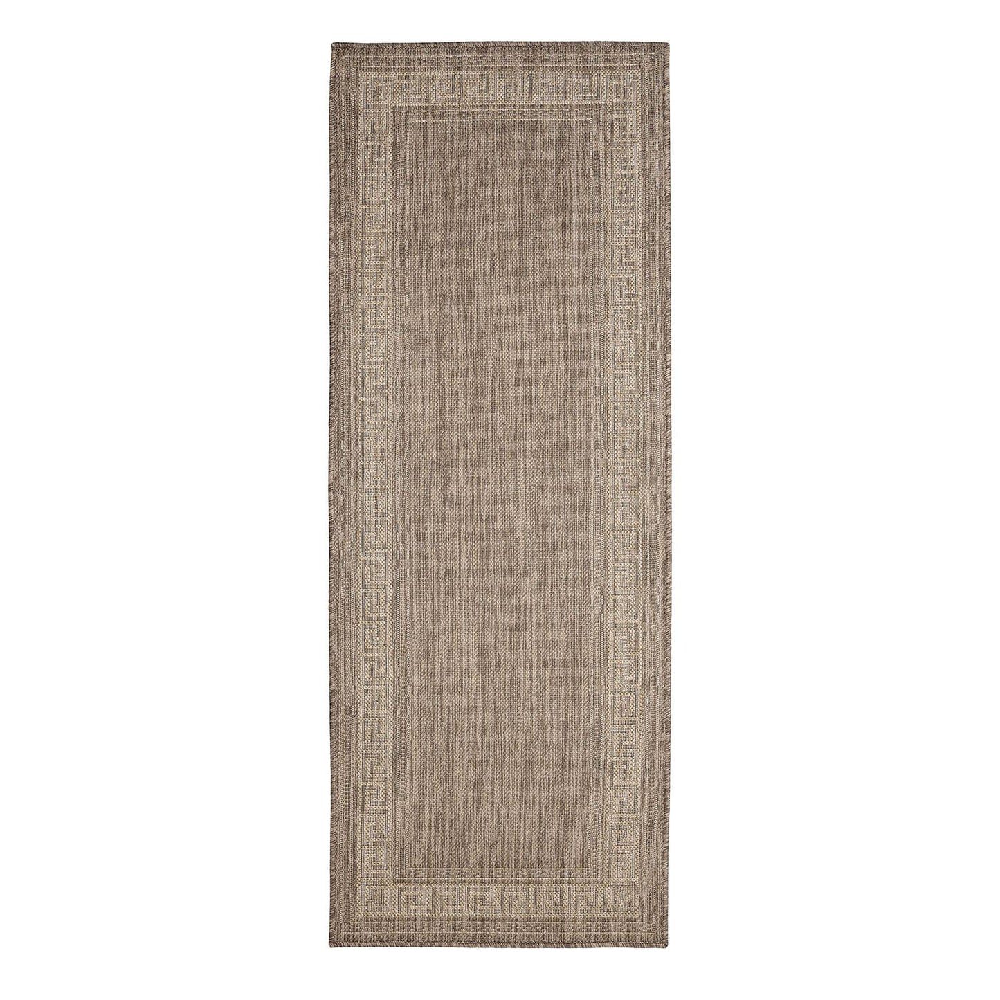 Flatweave Gel Greek Key Latte Rug