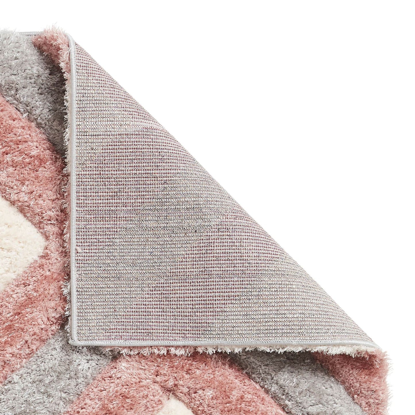 Olympia GR224 Grey/Pink Shaggy Rug