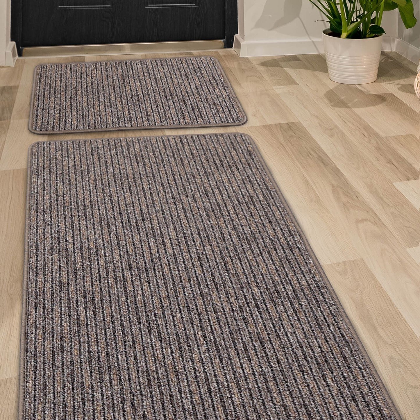 Multi Stripe Taupe Stripe Rug