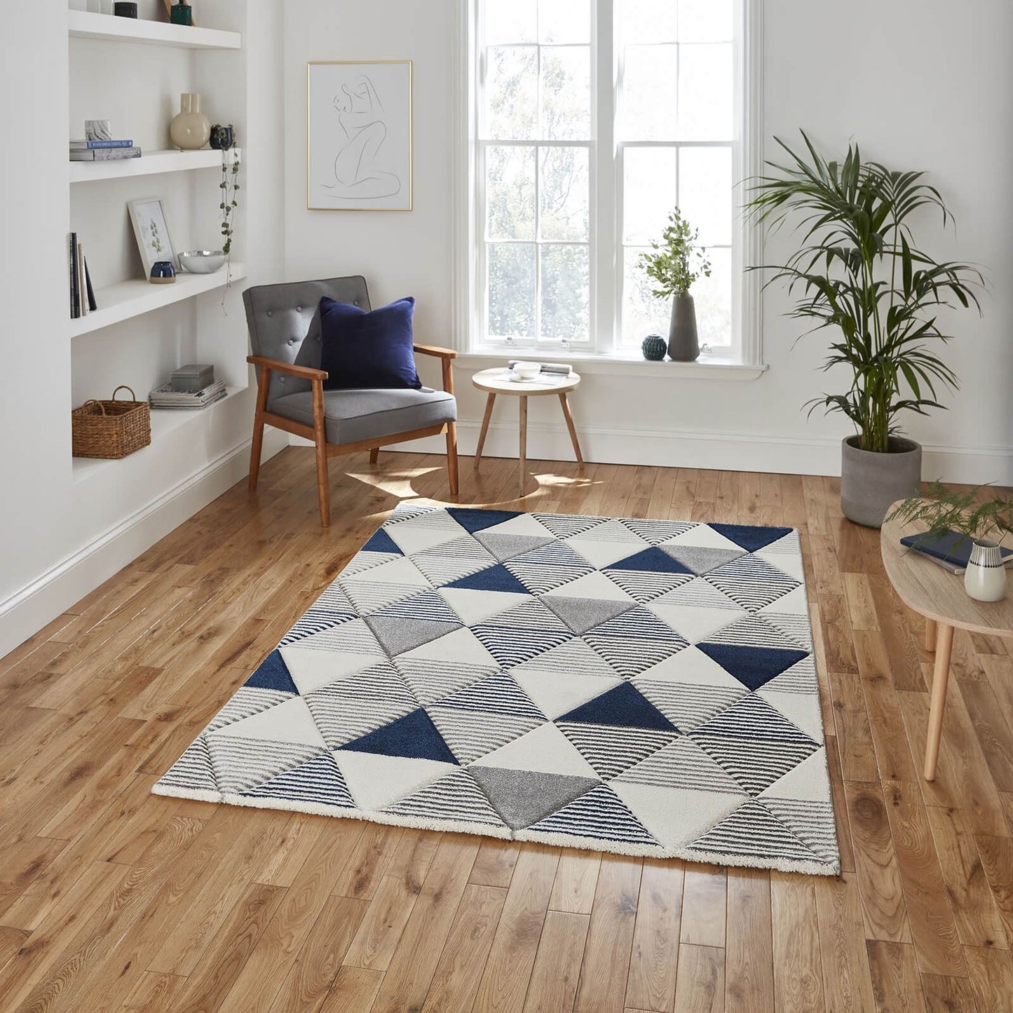 Brooklyn BRK15 (24369) Grey/Navy (24369) Modern Rug