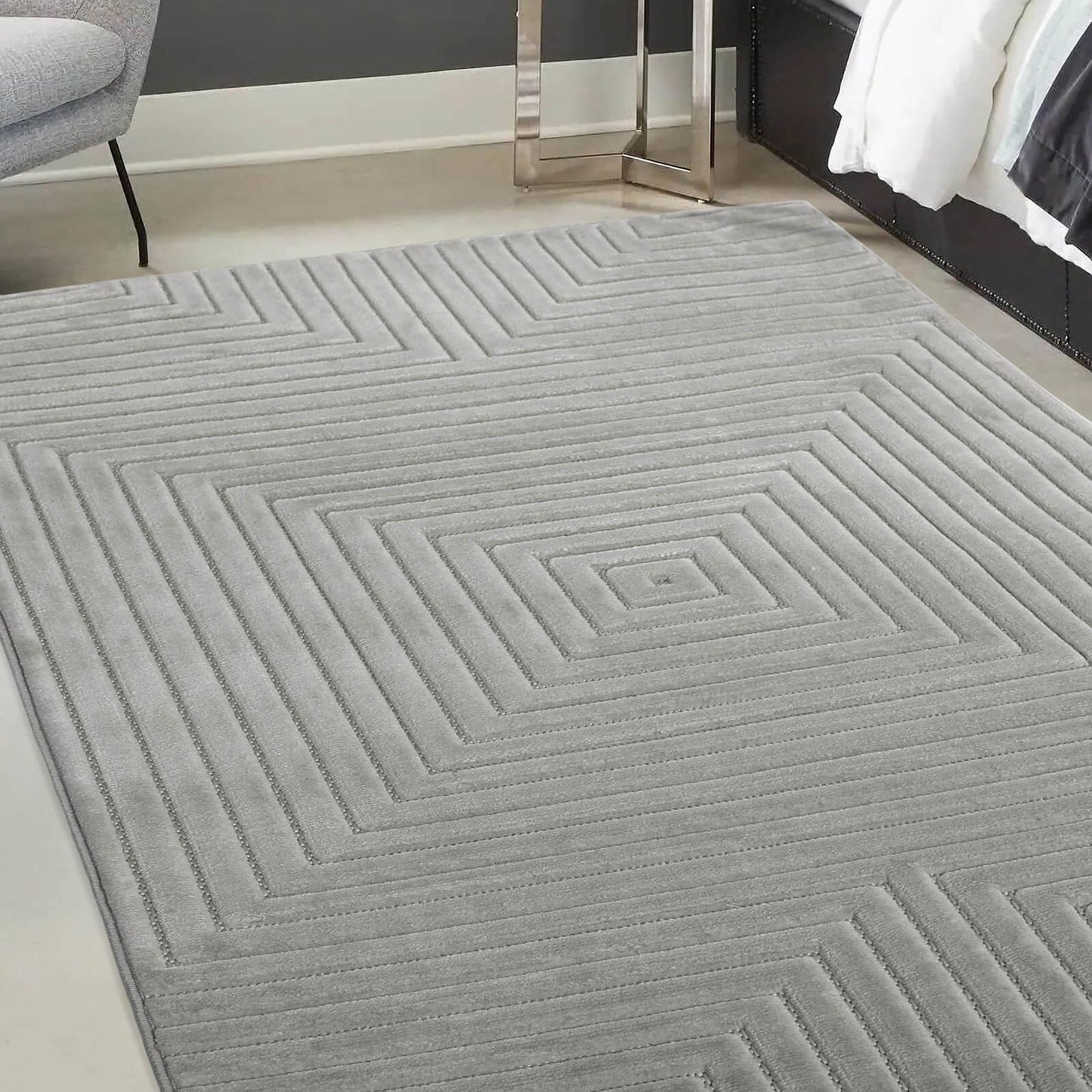 Malmo Squares Grey Rug