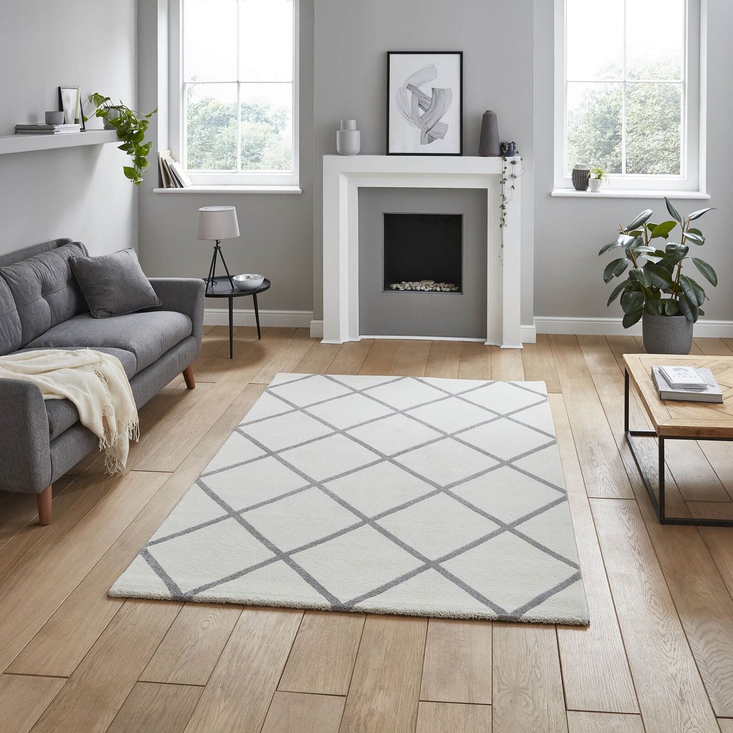 Brooklyn BRK35 (24371) Cream/Grey Modern Rug