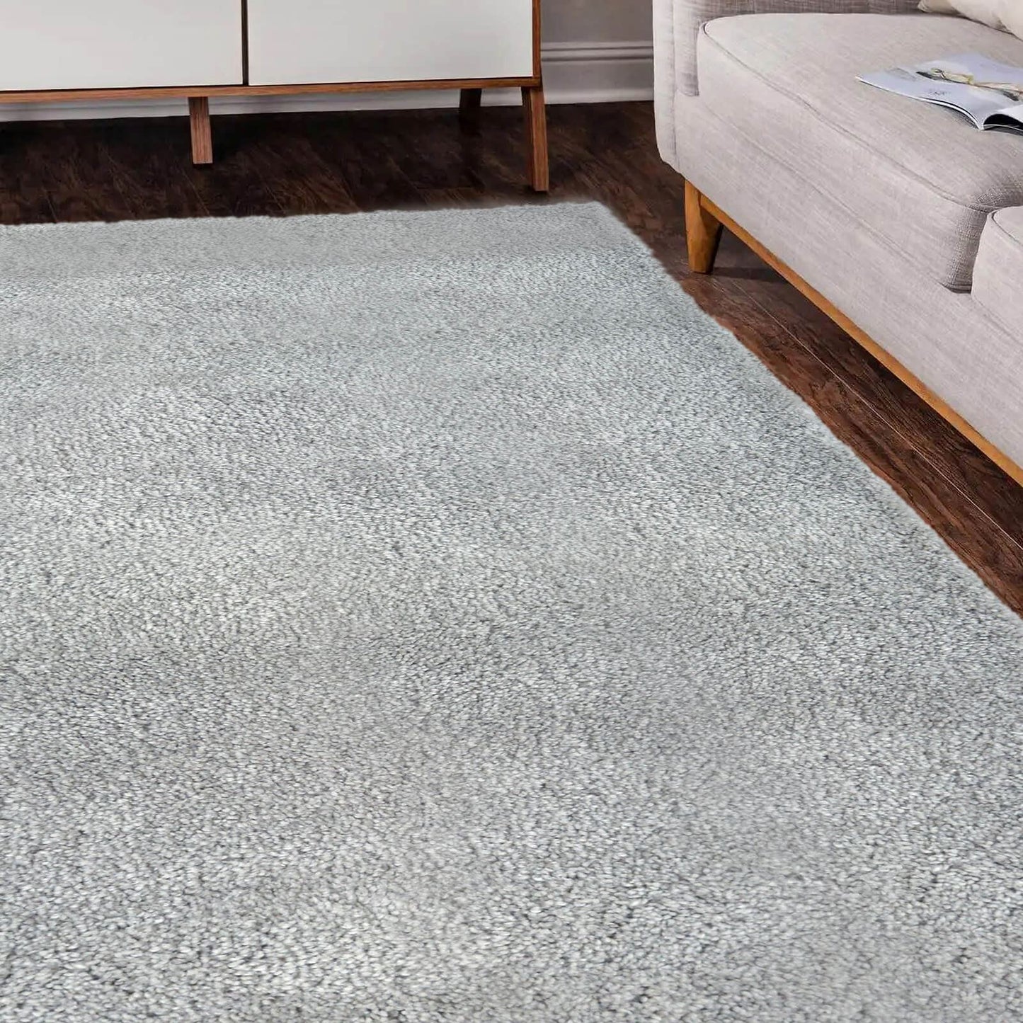 Snug Grey Plain Rug