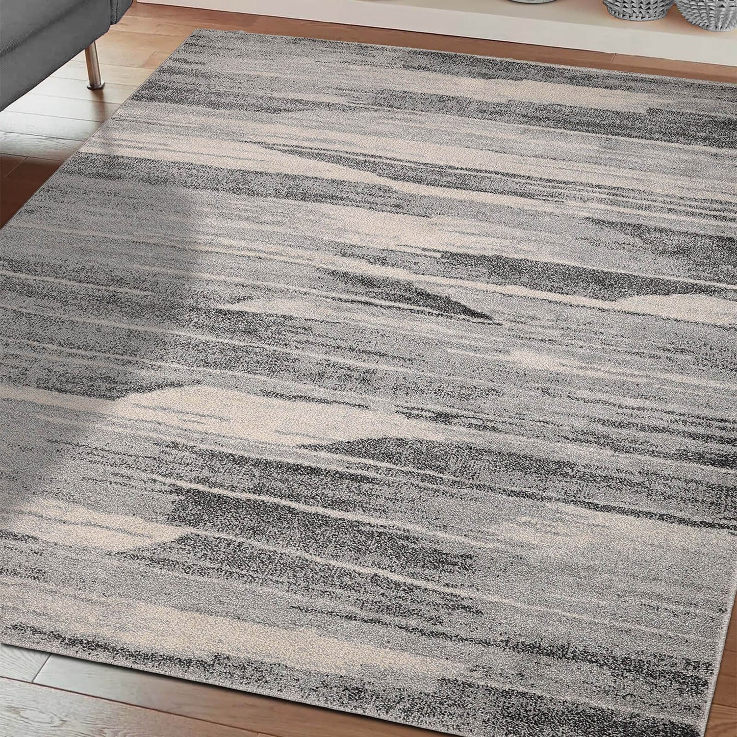 Freya Abstract Grey Rug