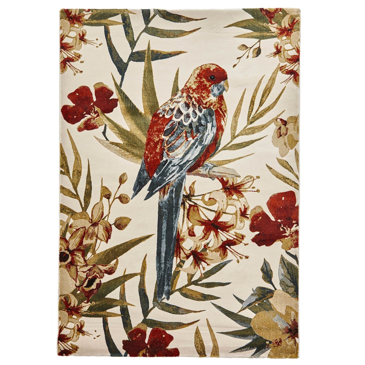 Modern Tropics 6093 Floral Pattern Cream Multi Wool 160 X 220Cm Rug