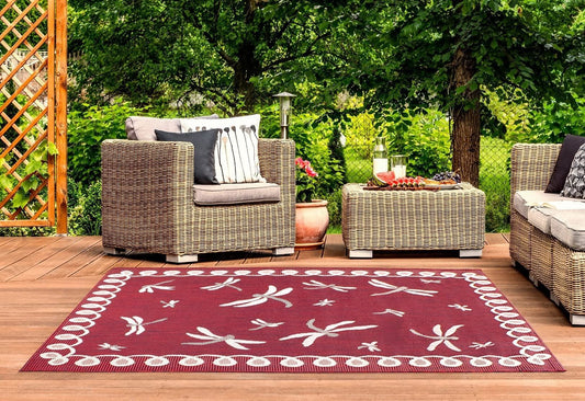 Terrace Dragonfly Bordeaux Rugs