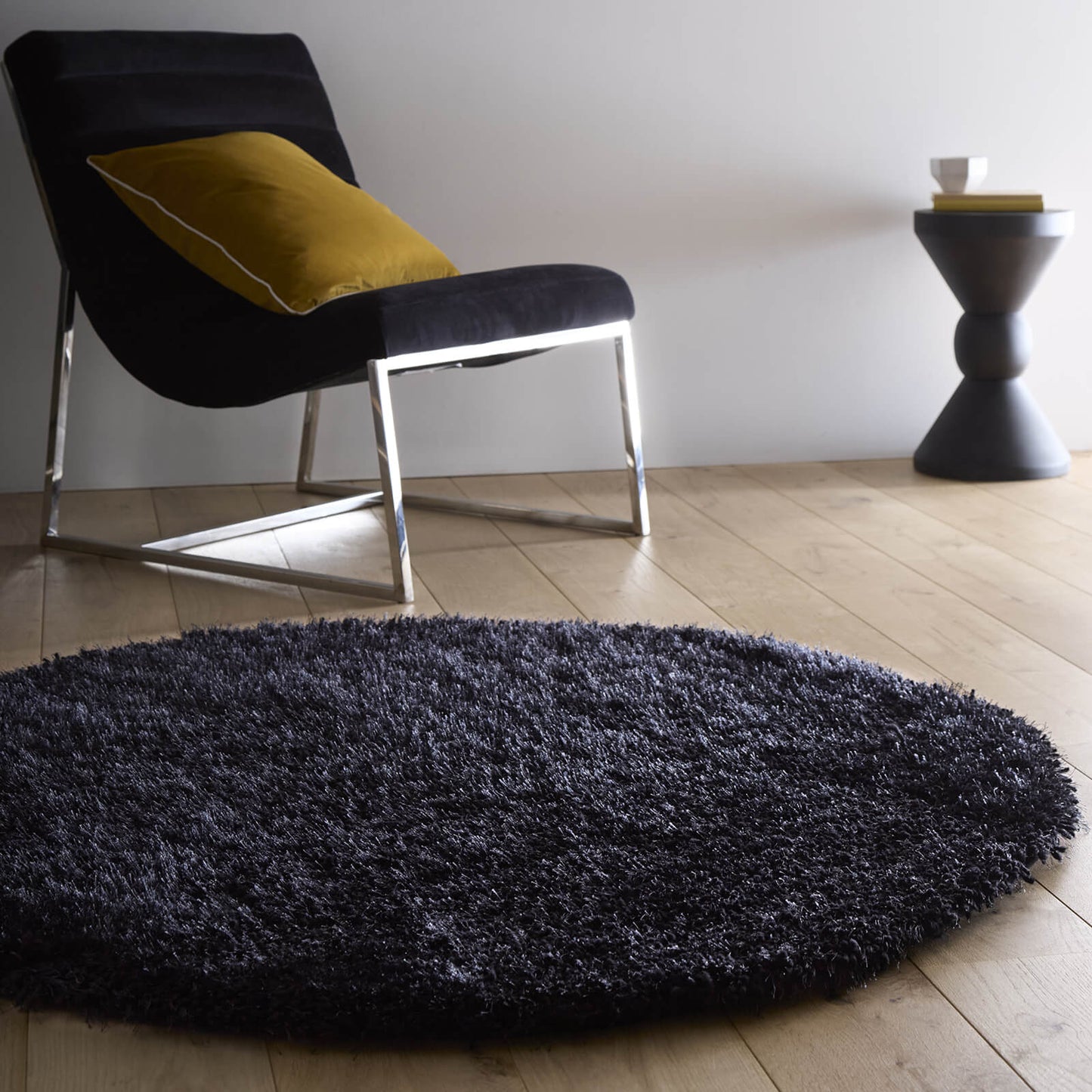 Chicago Black and Charcoal Shaggy Rugs