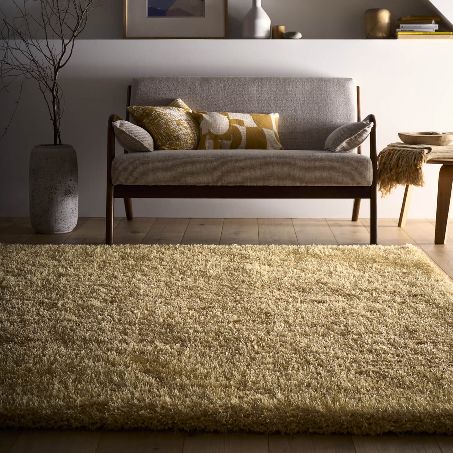 Chicago Yellow Circle Shaggy Rugs