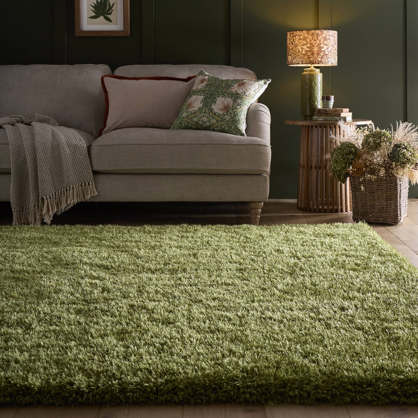 Chicago Green Shaggy Olive Rugs