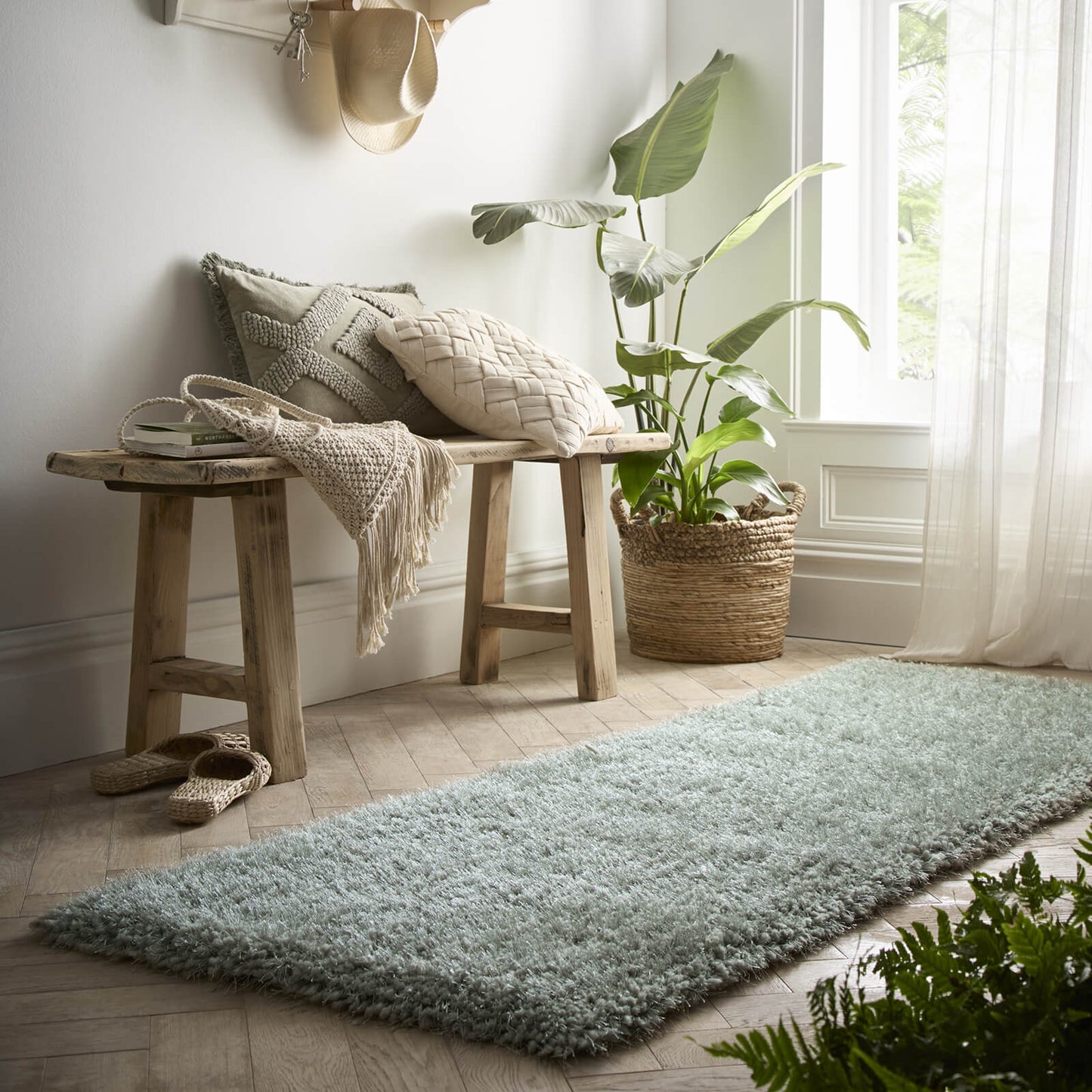 Chicago Sage Green Shaggy Rugs