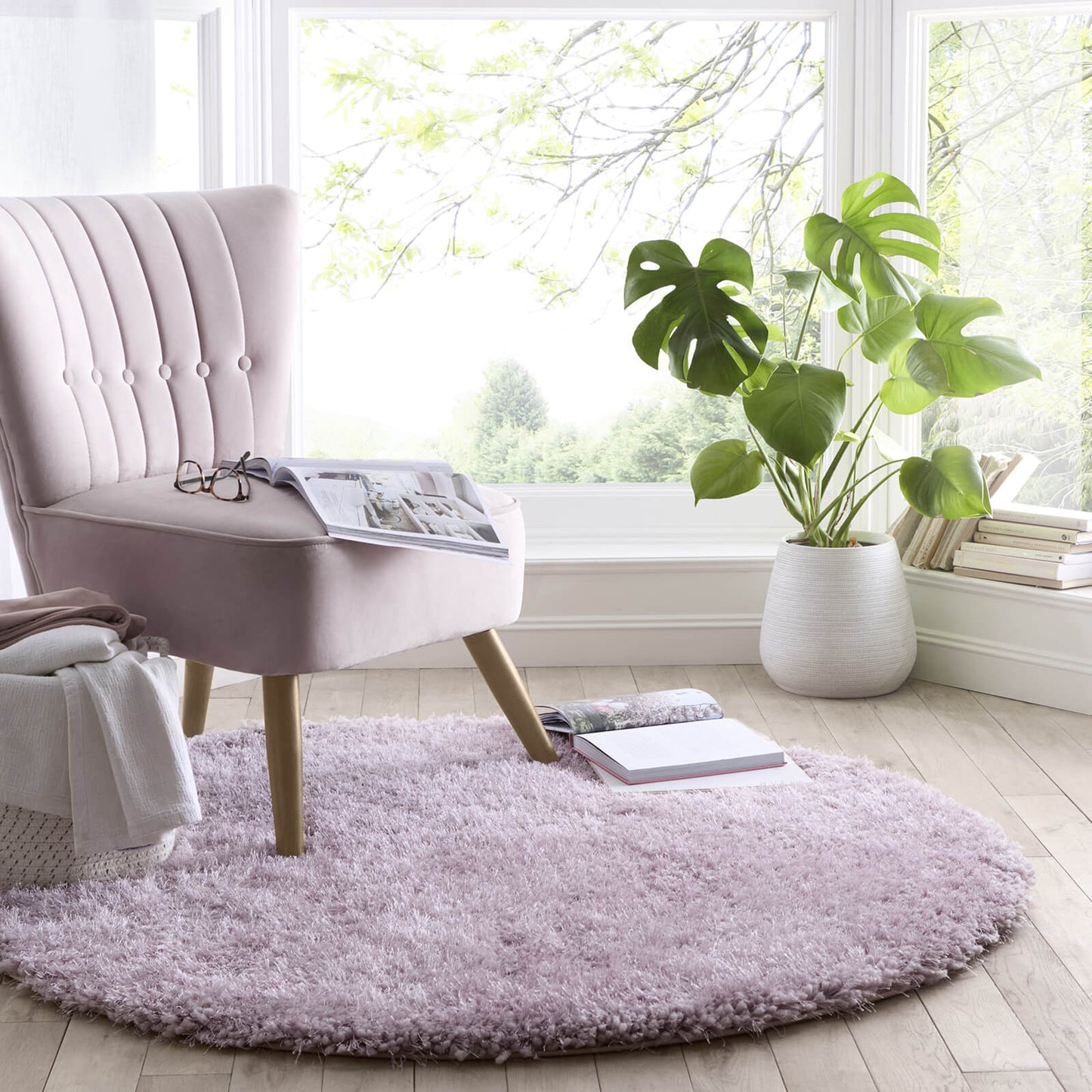 Chicago Soft Lilac Shaggy Rugs