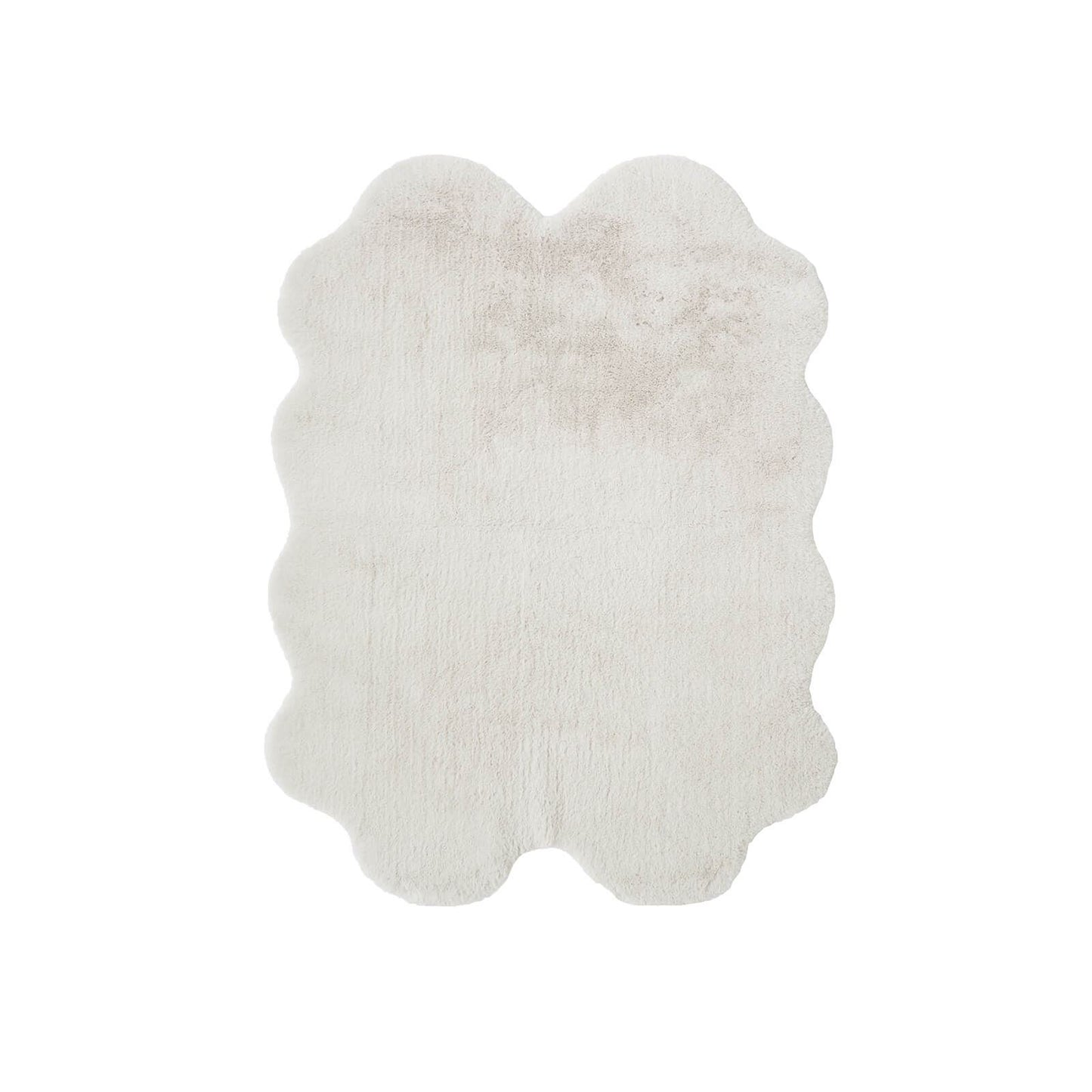Luxury Faux Fur Ivory Plain Rug