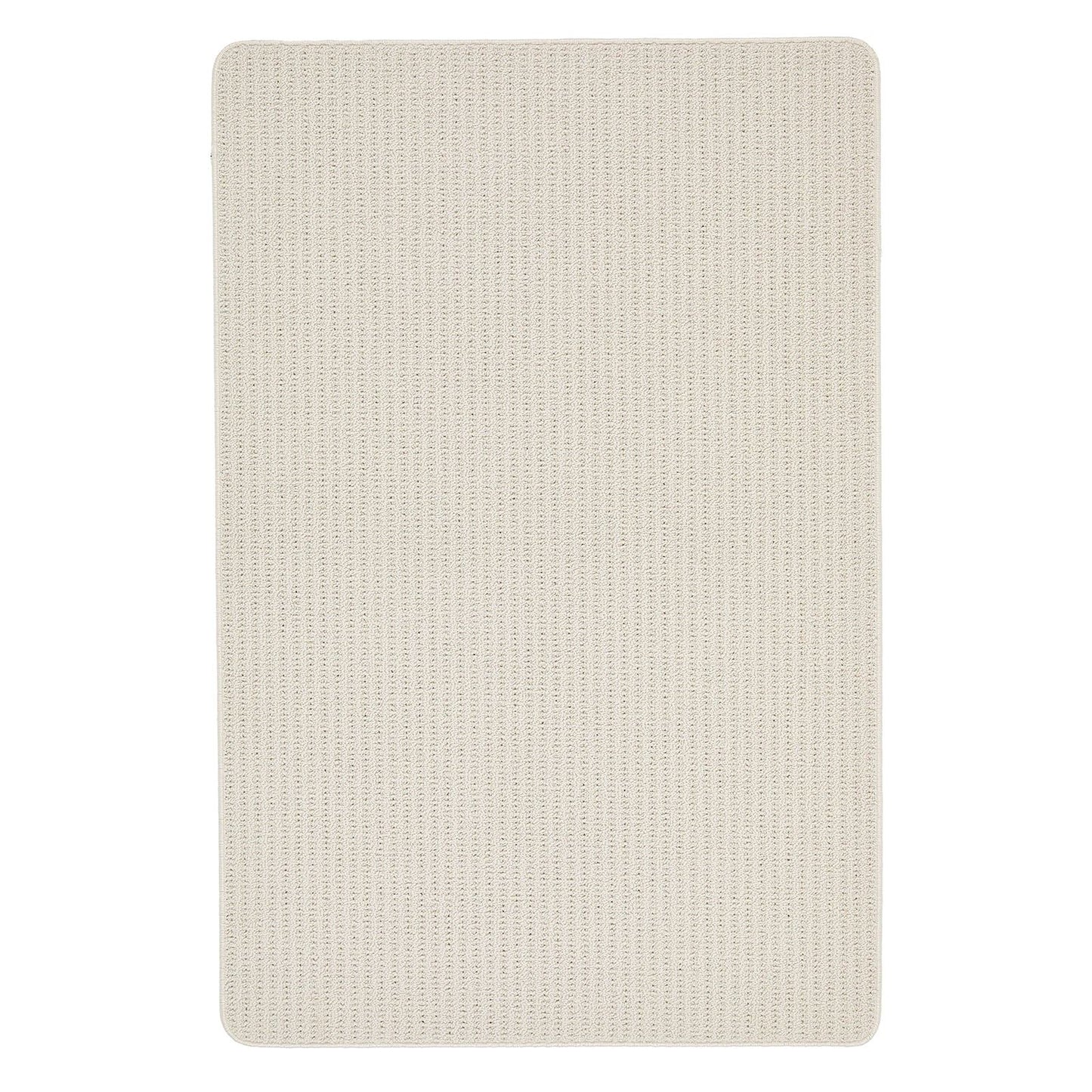 My Mat Sculptured Washable Waffle Texture Ivory Rug