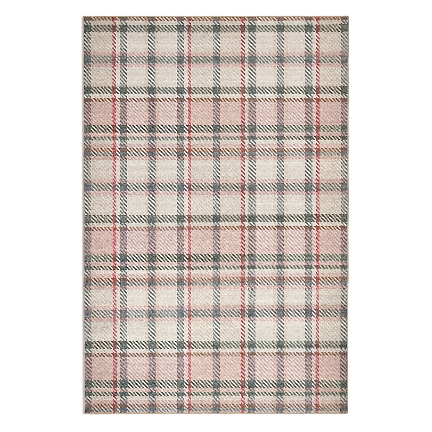 Hug Rug Eco-Washable Isla Plaid Pink Rug