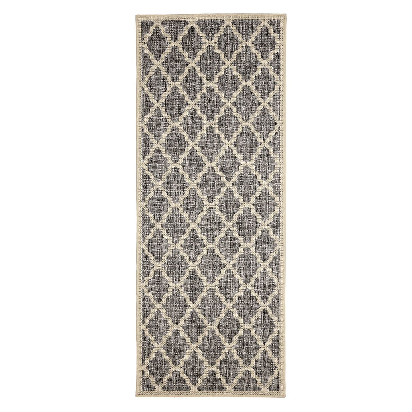Flatweave Gel Trellis Steel Grey Rug