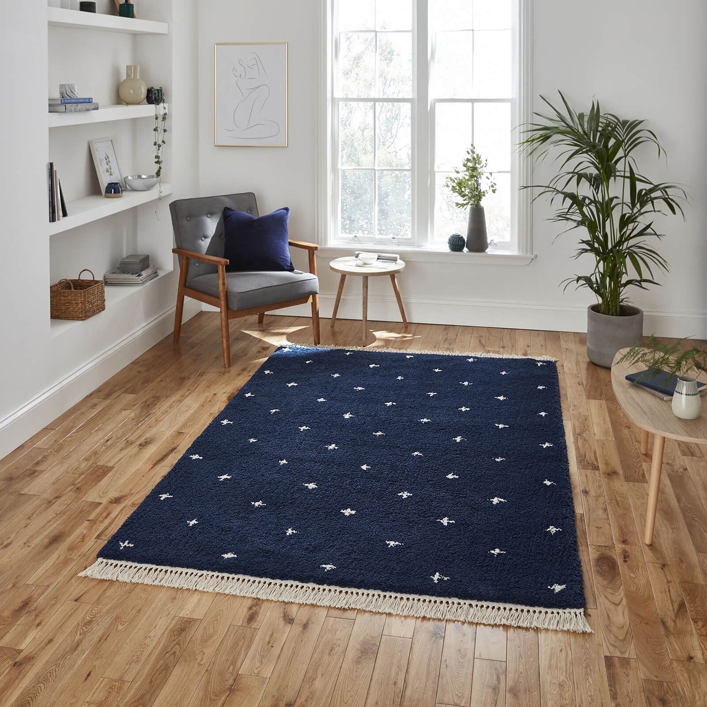 Boho A475 Navy Modern Rug