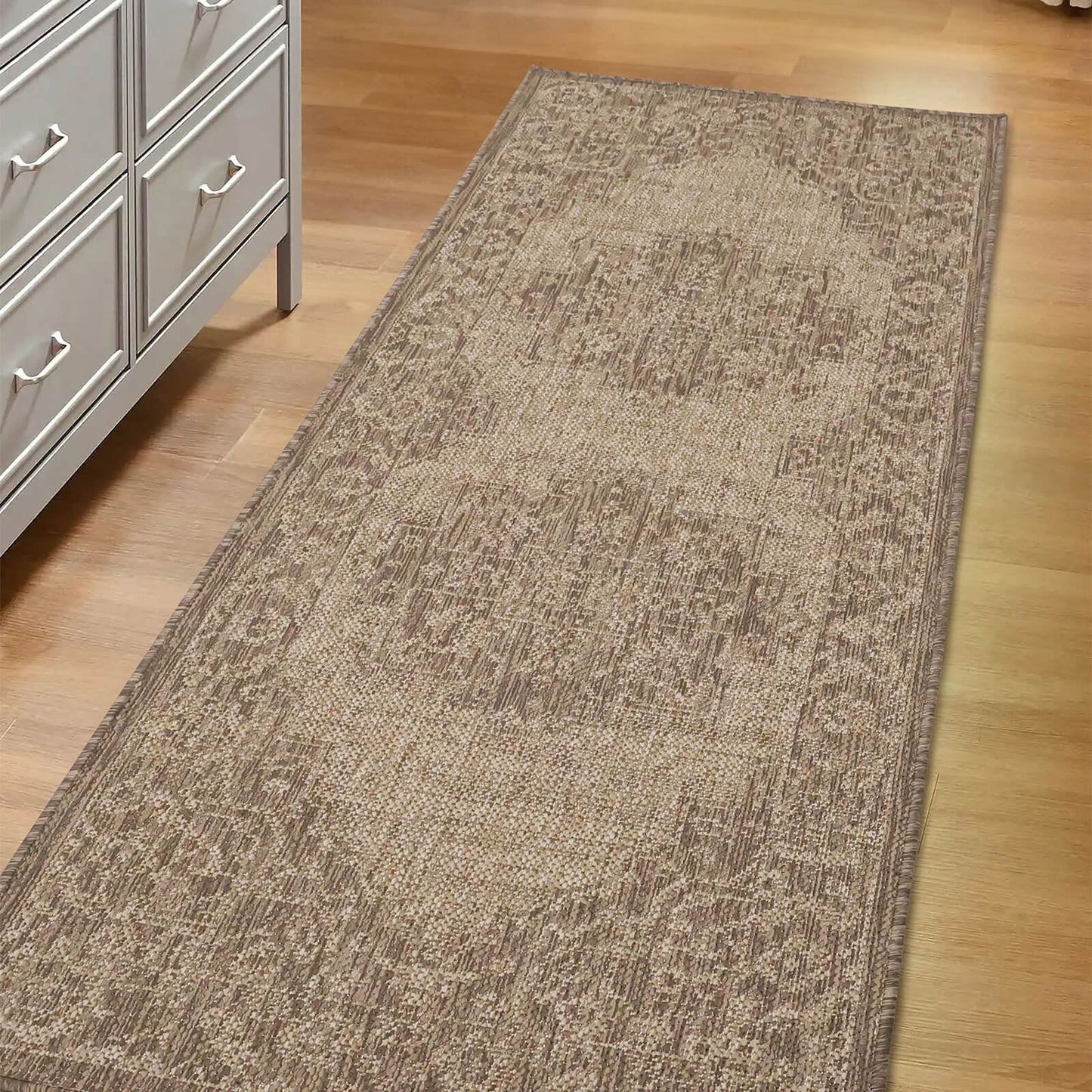 Flatweave Gel Medallion Latte Rug