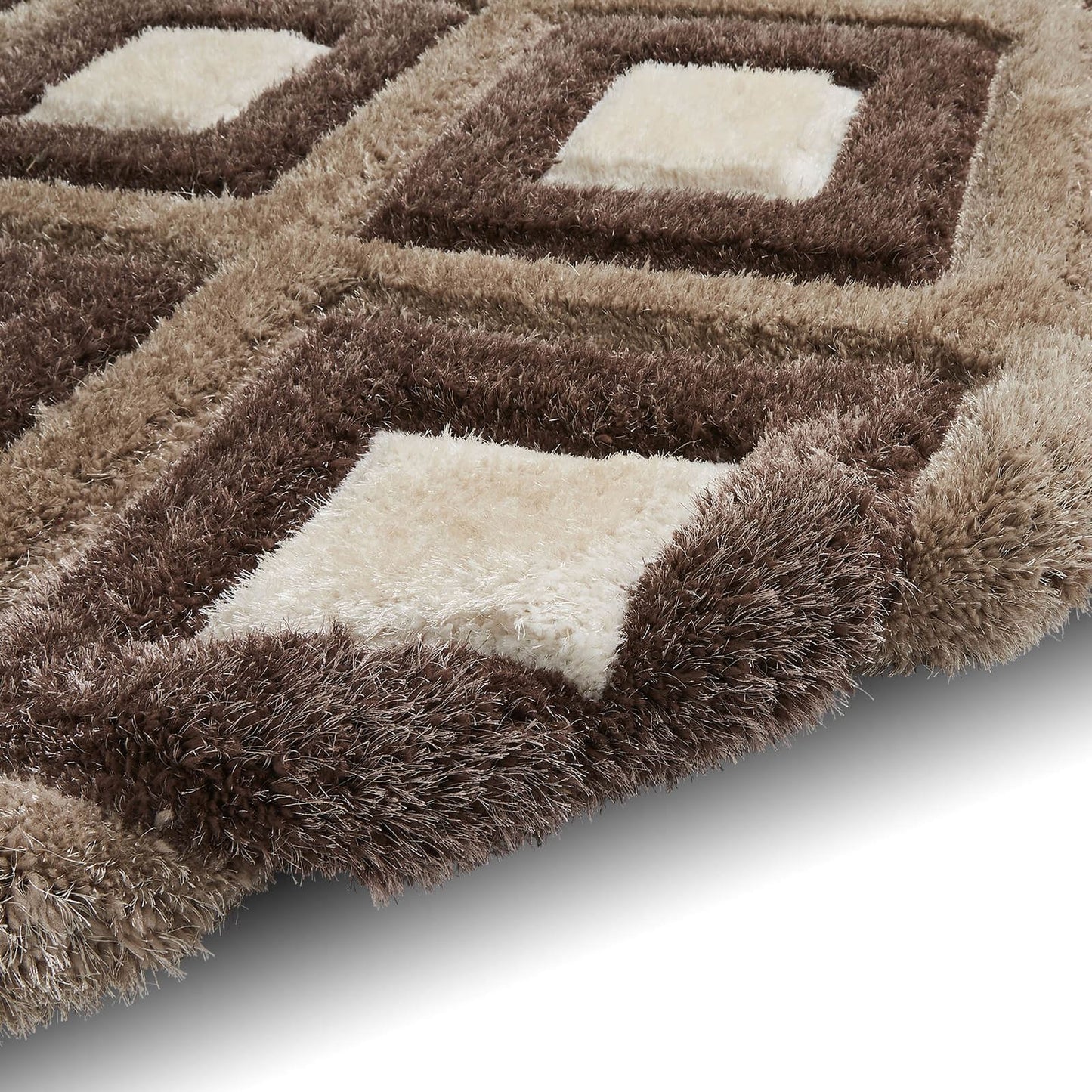 Olympia GR224 Beige/Brown Shaggy Rug