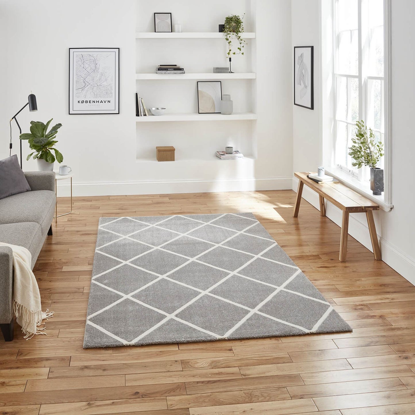 Brooklyn BRK35 (24371) Grey/Cream Modern Rug