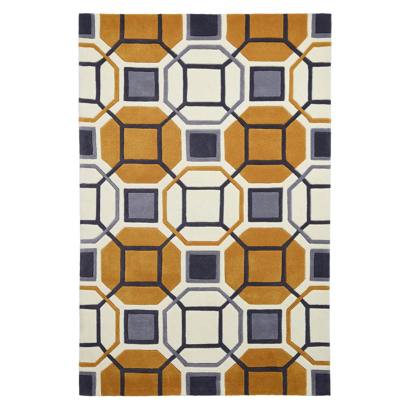 Hong Kong 9238 Ivory/Yellow Modern Rug