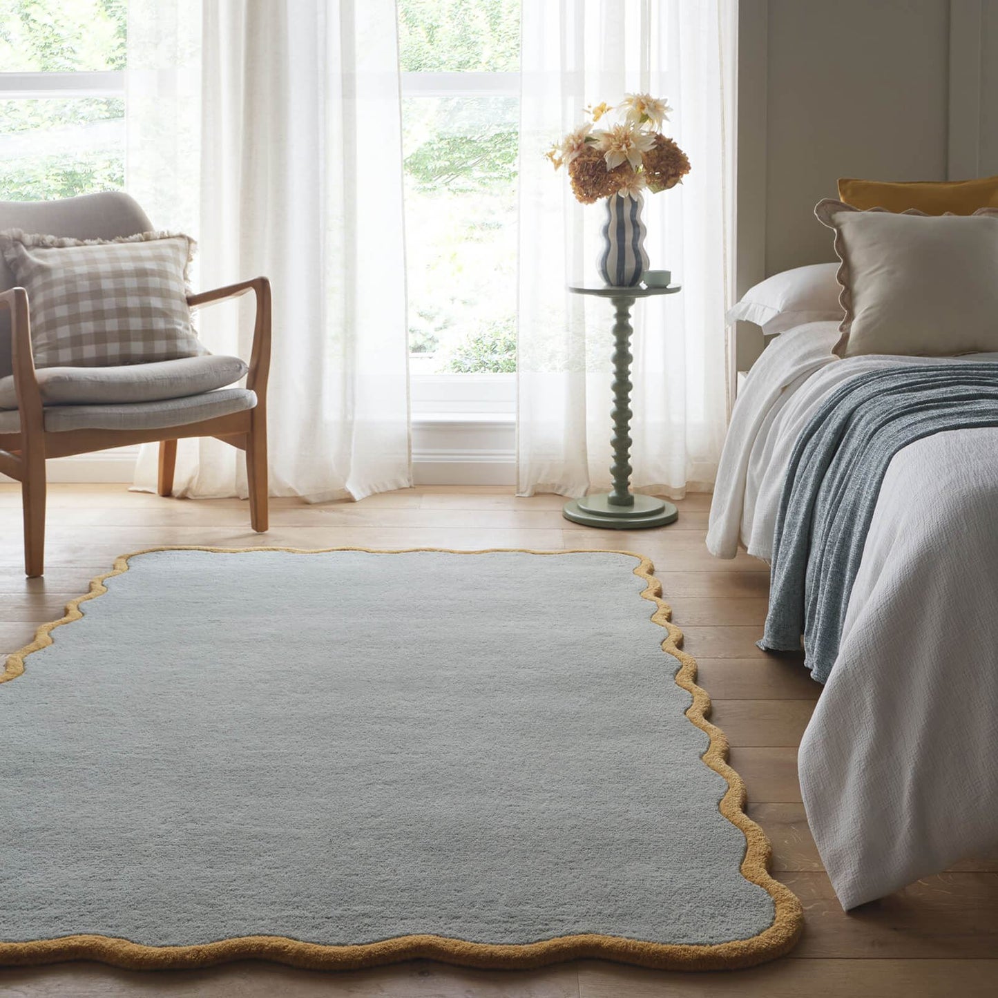 Origins Scalloped Elsie Duck Egg/Ochre Rug