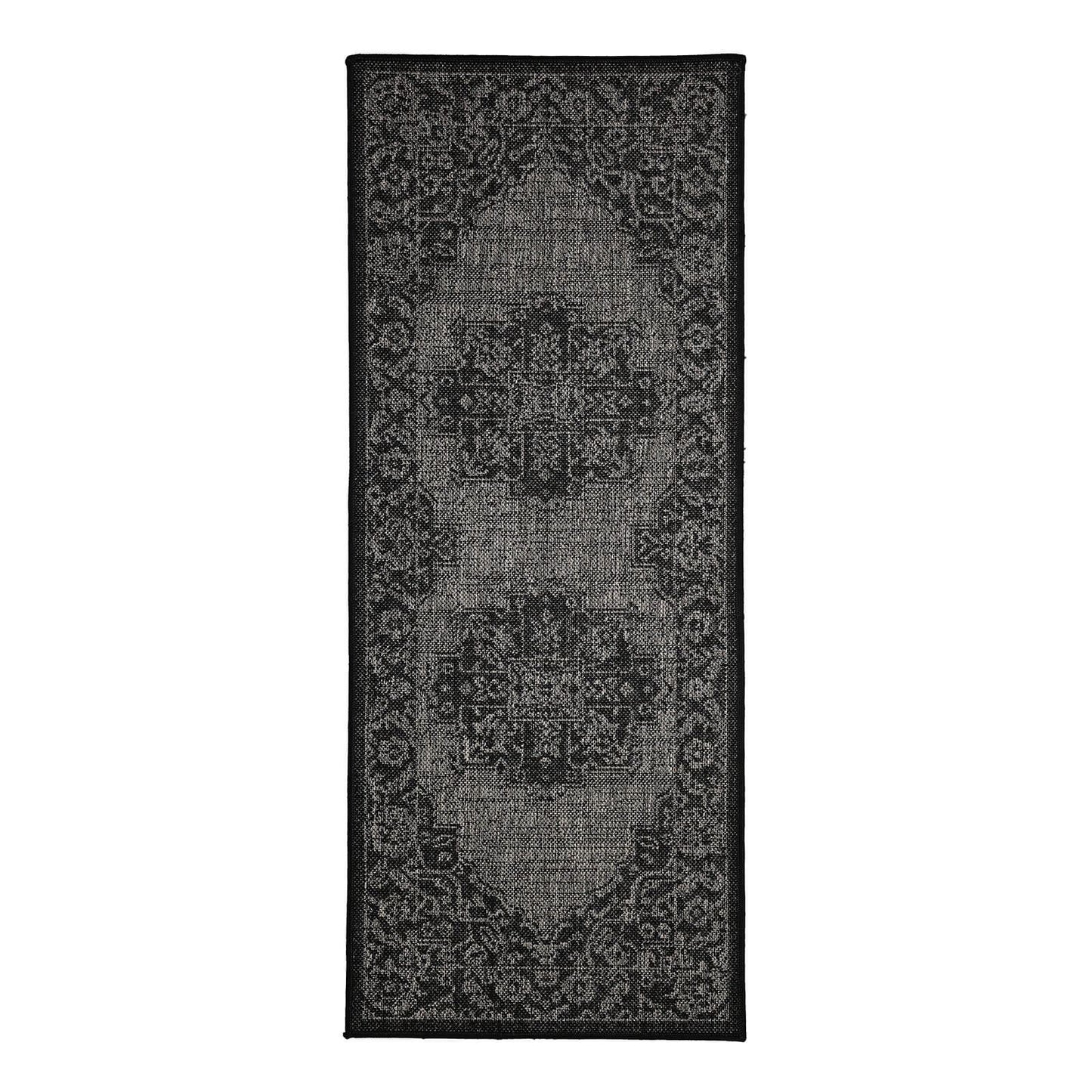 Flatweave Gel Medallion Black Rug