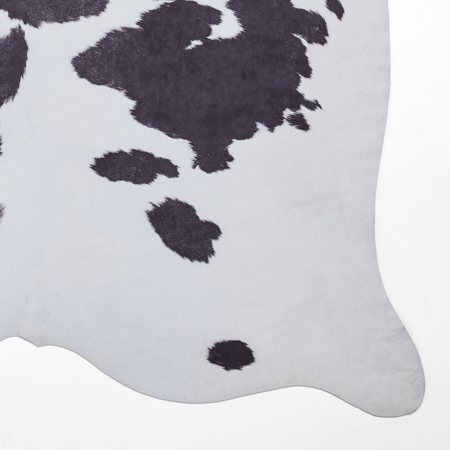 Faux Cow Print Black/White Shaggy Rug