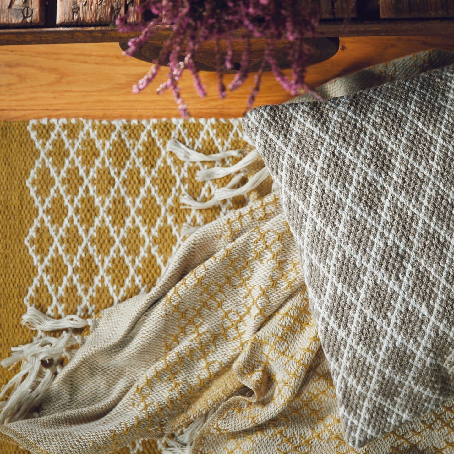 Hug Rug Woven Trellis Cushion Sky Grey 45X45 Rug