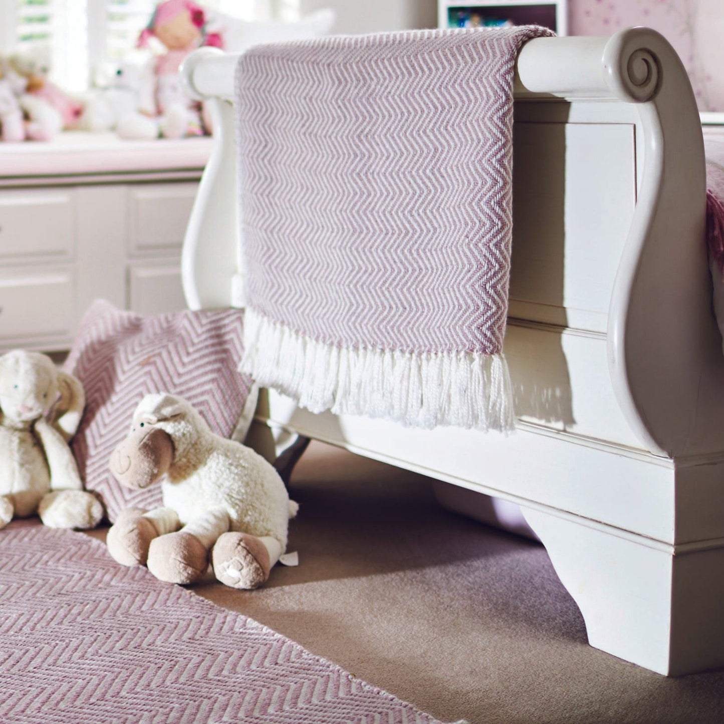 Hug Rug Woven Herringbone Throw Rose 130X180 Rug