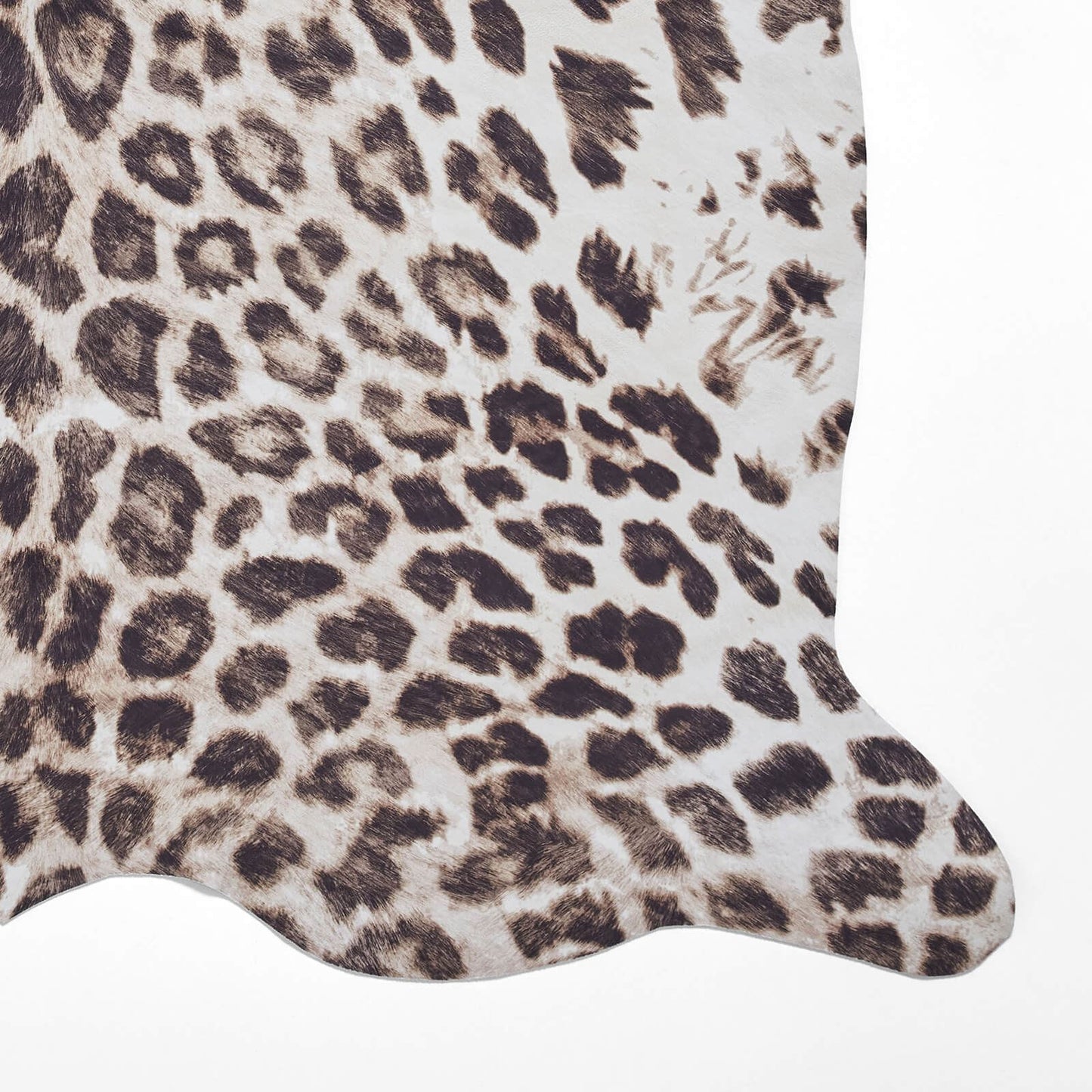 Faux Leopard Print Brown/Beige Shaggy Rug