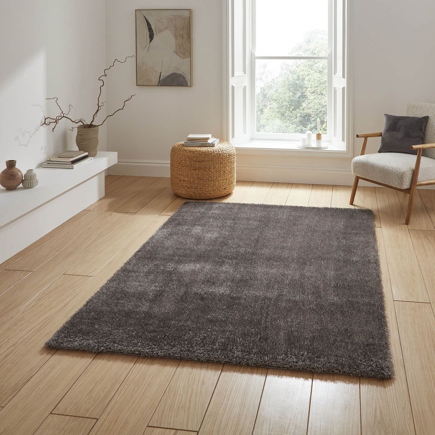 Lux Shaggy Charcoal Shaggy Rug