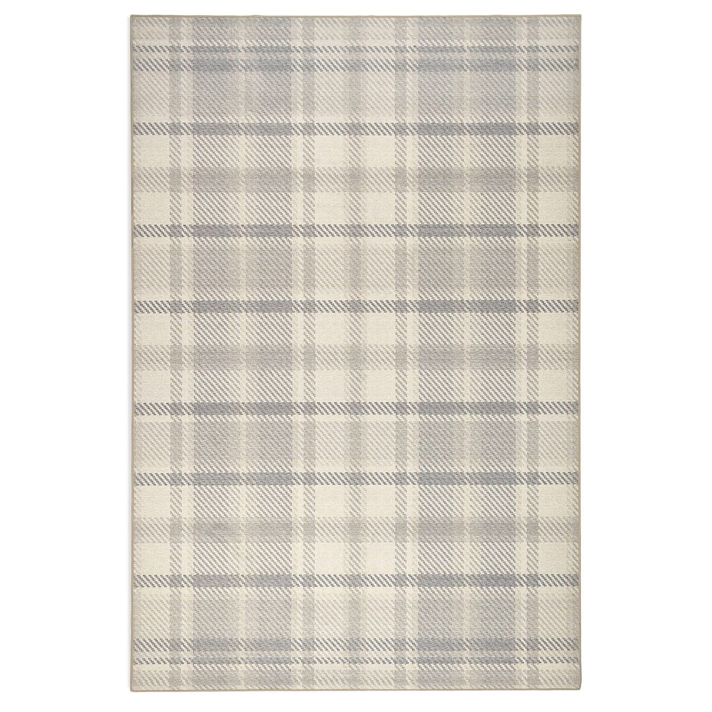 Hug Rug Eco-Washable Isla Plaid Natural Rug